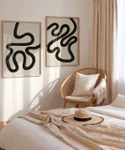 Çerçevesiz Poster Minimalist Dalgalı Hatlar 2'li thumbnail 5