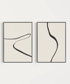 Çerçevesiz Poster Kıvrımlı Hatlar Modern 2'li thumbnail 6