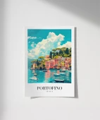 Çerçevesiz Poster Portofino'nun Renkli Kıyıları thumbnail 1