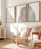 Çerçevesiz Poster Doğal Akış Soyut Sanatı 3'lü thumbnail 5