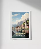 Çerçevesiz Poster Bergen’in Renkli Evleri thumbnail 1