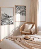 Çerçevesiz Poster Hareket ve Akış Temalı Monokrom 2'li thumbnail 4