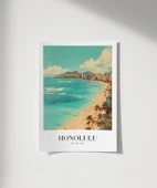 Çerçevesiz Poster Palmiye Rüzgarında Honolulu thumbnail 1