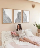 Çerçevesiz Poster Doğal Akış Soyut Sanatı 3'lü thumbnail 4