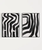 Çerçevesiz Poster Monokrom Zebra Çizgileri 2'li thumbnail 7