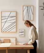 Çerçevesiz Poster Geometrik Çizgiler 3'lü thumbnail 3