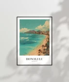 Çerçevesiz Poster Palmiye Rüzgarında Honolulu thumbnail 7