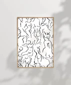 Çerçevesiz Poster Modern Sanat Stilinde Soyut Nü Desenli thumbnail 7