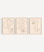 Çerçevesiz Poster Organik Formlar ve Çizgiler 3'lü thumbnail 6