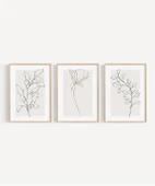 Çerçevesiz Poster eyaz Çerçeveli Minimal Çizgi Sanatı 3'lü thumbnail 6