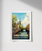 Çerçevesiz Poster Amsterdam’ın İkonik Kanalları thumbnail 1