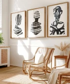 Çerçevesiz Poster Soyut İnsan Silüetleri 3'lü thumbnail 5