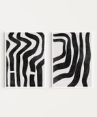 Çerçevesiz Poster Monokrom Zebra Çizgileri 2'li thumbnail 2