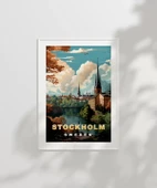 Çerçevesiz Poster Stockholm Şehir Manzarası thumbnail 2