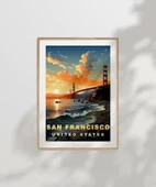 Çerçevesiz Poster San Francisco Gün Batımı thumbnail 7