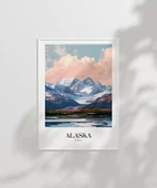 Çerçevesiz Poster Karlarla Kaplanmış Alaska thumbnail 2