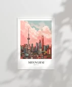 Çerçevesiz Poster Shanghai Gökyüzüne Yükselen Şehir thumbnail 2