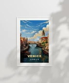 Çerçevesiz Poster Venedik Kanalı Manzarası thumbnail 2