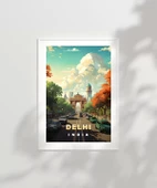 Çerçevesiz Poster Delhi'nin Renkli Yolları thumbnail 2