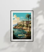 Çerçevesiz Poster Malta Sahil Manzarası ve Akdeniz Huzuru thumbnail 6