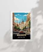 Çerçevesiz Poster Madrid Şehir Sokakları ve Tarihi Atmosfer thumbnail 2
