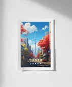 Çerçevesiz Poster Sonbahar Renkleriyle Tokyo Manzarası thumbnail 1