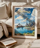 Çerçevesiz Poster Sydney Limanı ve Opera Binası thumbnail 5