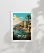 Çerçevesiz Poster Malta Sahil Manzarası ve Akdeniz Huzuru thumbnail 2