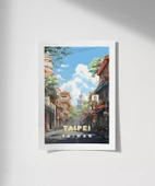 Çerçevesiz Poster Taipei Sokak Manzarası thumbnail 1