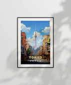 Çerçevesiz Poster Tokyo Sokak Manzarası thumbnail 7