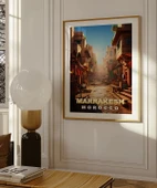 Çerçevesiz Poster Marrakeş'in Sıcak Sokakları ve Çarşı Manzarası thumbnail 4