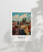 Çerçevesiz Poster Prag Eski Şehir Manzarası thumbnail 2
