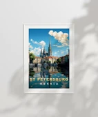 Çerçevesiz Poster St. Petersburg Kanal Manzarası thumbnail 2