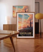 Çerçevesiz Poster Gün Batımında Şehir Silüeti thumbnail 3