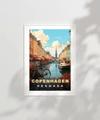 Çerçevesiz Poster Nyhavn'ın Renkli Kanalları thumbnail 2