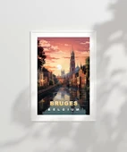 Çerçevesiz Poster Kanallar Üzerinde Gün Batımı thumbnail 2