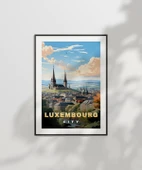 Çerçevesiz Poster Lüksemburg Şehri Tarihi Manzarası thumbnail 6