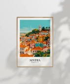 Çerçevesiz Poster Renkli Sintra Evleri Minimalist thumbnail 7