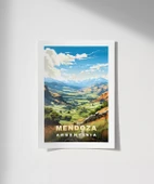 Çerçevesiz Poster Mendoza Dağ Manzarası ve Yeşil Vadiler thumbnail 1