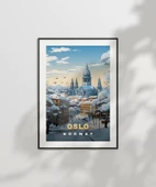 Çerçevesiz Poster Oslo Kış Manzarası thumbnail 6