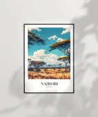 Çerçevesiz Poster Vahşi Doğa ve Şehir Silüeti thumbnail 7