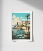 Çerçevesiz Poster Malta Sahil Manzarası ve Akdeniz Huzuru thumbnail 1