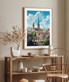 Çerçevesiz Poster Cardiff Manzarası Galler Sanatsal thumbnail 5