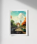Çerçevesiz Poster Delhi'nin Renkli Yolları thumbnail 1