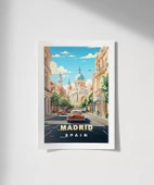 Çerçevesiz Poster Madrid Şehir Sokakları ve Tarihi Atmosfer thumbnail 1