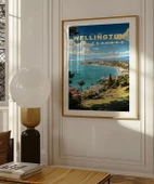 Çerçevesiz Poster Wellington Sahil Manzarası Sanatsal thumbnail 3