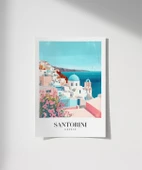 Çerçevesiz Poster Santorini'nin Masmavi Hayalleri thumbnail 1