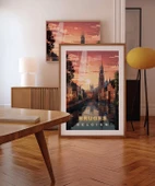 Çerçevesiz Poster Kanallar Üzerinde Gün Batımı thumbnail 3