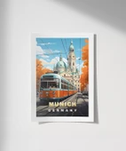 Çerçevesiz Poster Münih'in Renkli Sonbahar Sokakları thumbnail 1