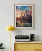 Çerçevesiz Poster Hong Kong'un Dinamik Silüeti thumbnail 3